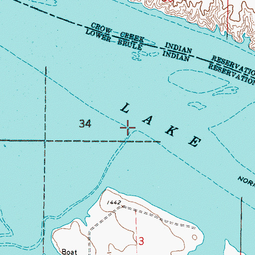 Topographic Map of Medicine Creek, SD