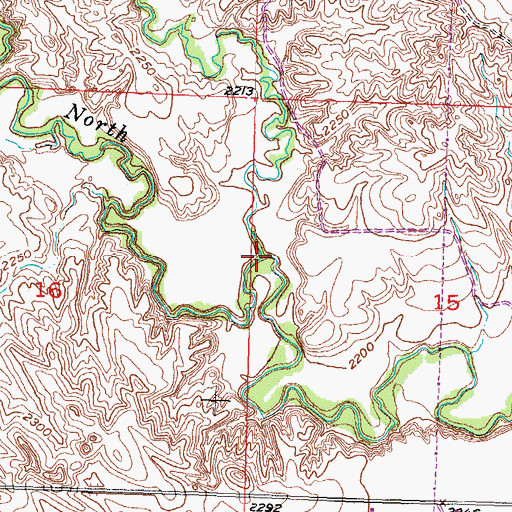 Topographic Map of Mexican Creek, SD