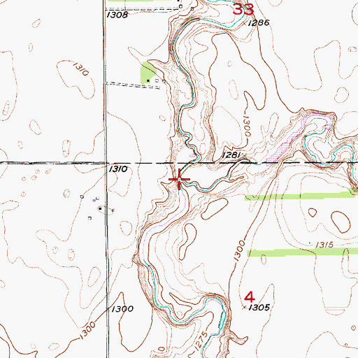 Topographic Map of Middle Pearl Creek, SD