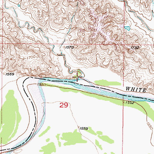 Topographic Map of Mill Iron Creek, SD