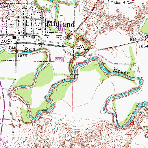 Topographic Map of Mitchell Creek, SD