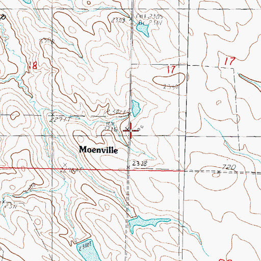 Topographic Map of Moenville, SD