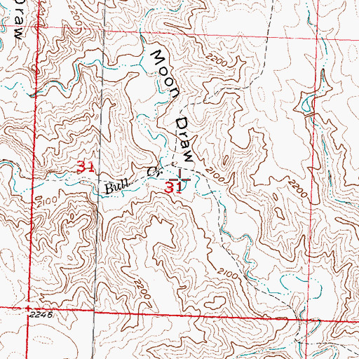 Topographic Map of Moon Draw, SD