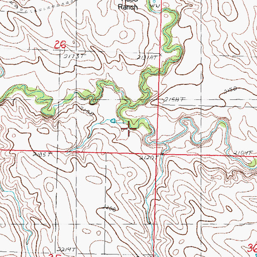 Topographic Map of Mule Creek, SD