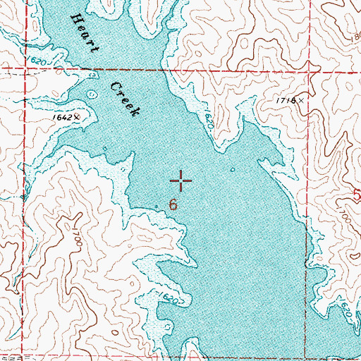 Topographic Map of No Heart Creek, SD