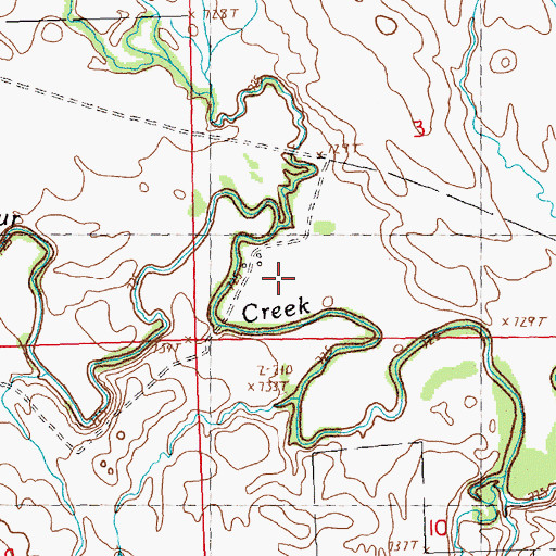 Topographic Map of Pine Creek, SD