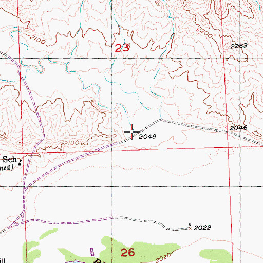 Topographic Map of Pine Creek, SD