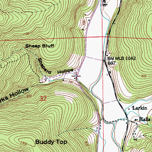 Topographic Map of Shepard Hollow, AL
