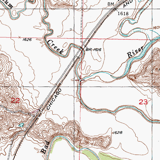 Topographic Map of Plum Creek, SD