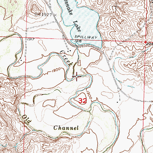 Topographic Map of Rattlesnake Creek, SD