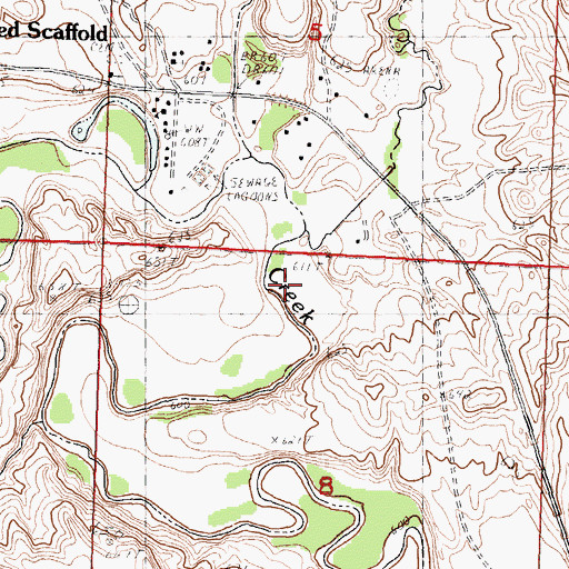 Topographic Map of Red Coat Creek, SD