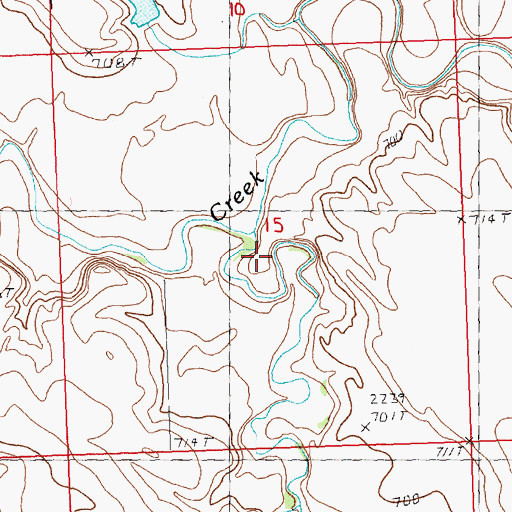 Topographic Map of Red Owl Creek, SD