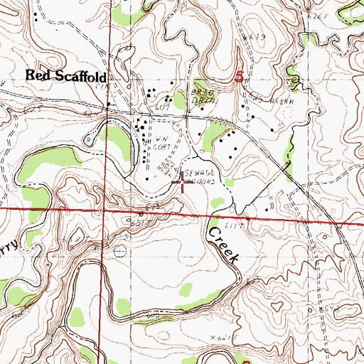 Topographic Map of Red Scaffold Creek, SD