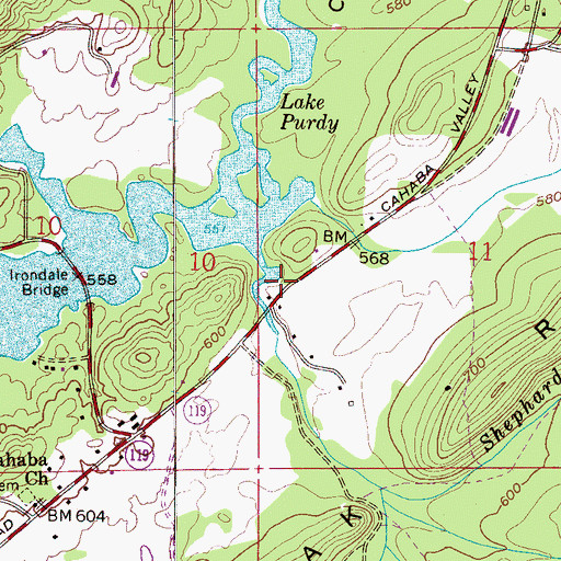Topographic Map of Shephard Branch, AL