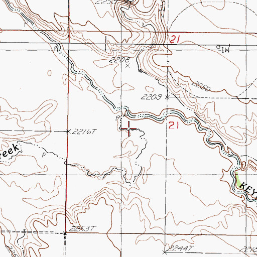 Topographic Map of Sand Creek, SD