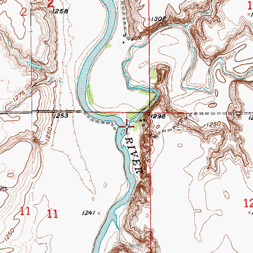 Topographic Map of Shue Creek, SD