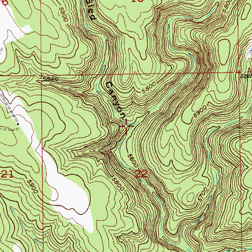 Topographic Map of Sled Canyon, SD
