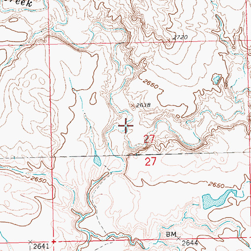 Topographic Map of Soft Water Creek, SD