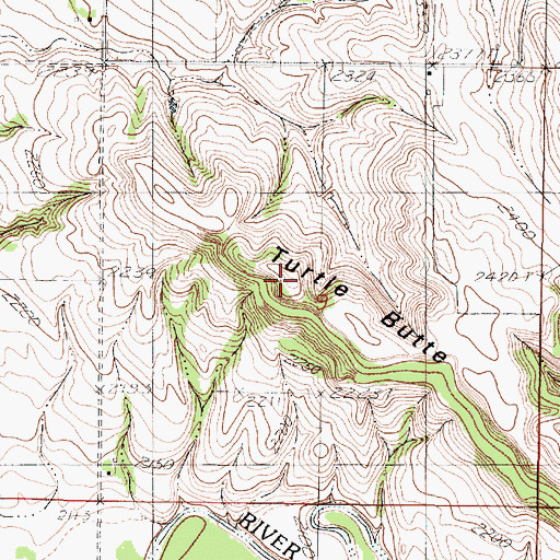Topographic Map of Turtle Butte, SD