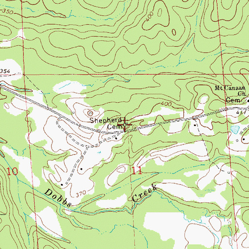 Topographic Map of Shepherd Cemetery, AL