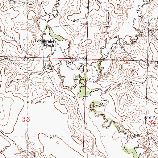 Topographic Map of West Branch Ash Creek, SD