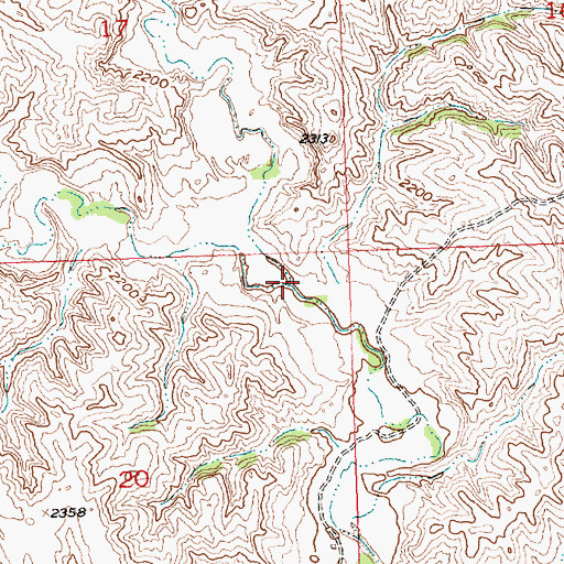 Topographic Map of West Branch Narcelle Creek, SD