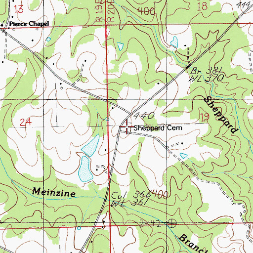 Topographic Map of Sheppard Cemetery, AL