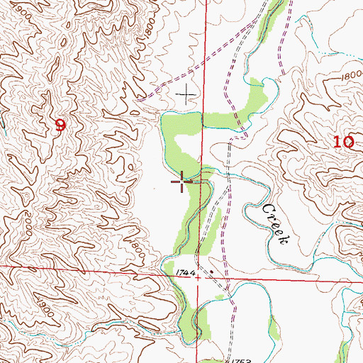Topographic Map of West Plum Creek, SD