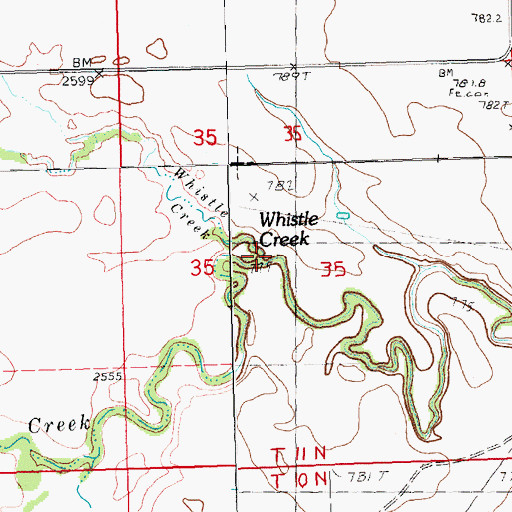Topographic Map of Whistle Creek, SD