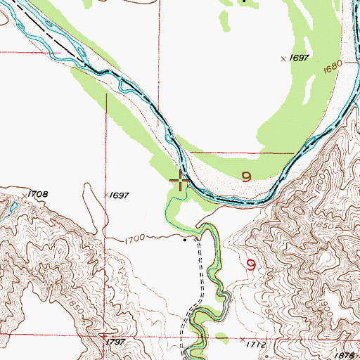 Topographic Map of White Thunder Creek, SD