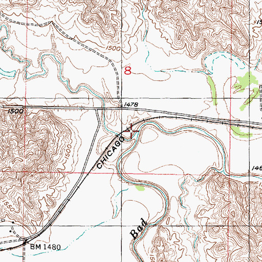 Topographic Map of Willow Creek, SD