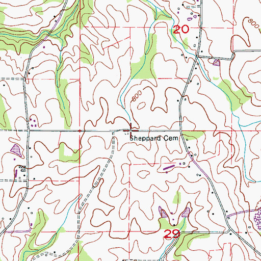 Topographic Map of Sheppard Cemetery, AL