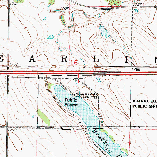 Topographic Map of Brakke Dam, SD