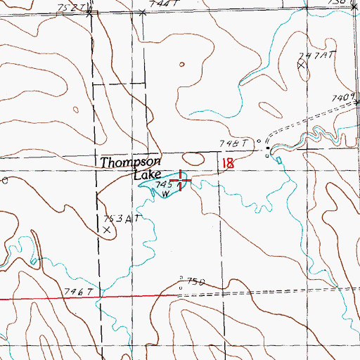Topographic Map of I Thompson Dam, SD