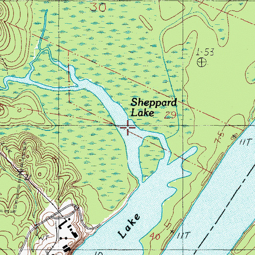 Topographic Map of Sheppard Lake, AL