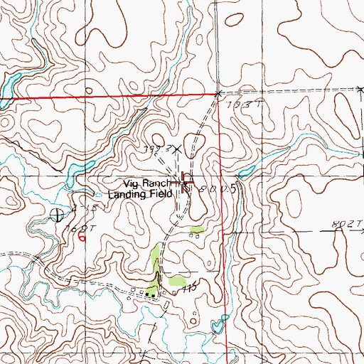 Topographic Map of Vig Ranch Airfield, SD
