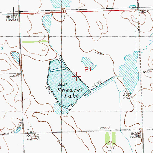Topographic Map of Lavon Shearer Dam, SD