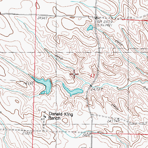 Topographic Map of Donald King 3 Dam, SD