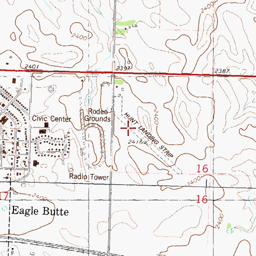 Topographic Map of Hunt Field, SD