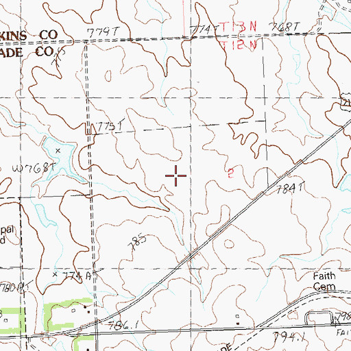Topographic Map of Faith Municipal Airport, SD