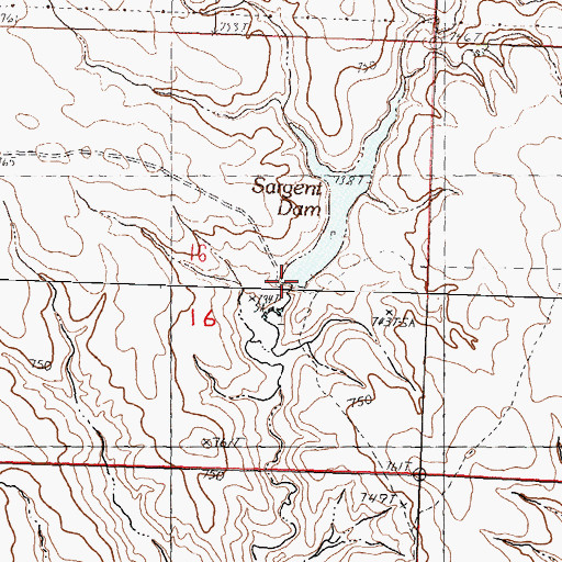 Topographic Map of Mandernach and Carlson Number 1 Dam, SD