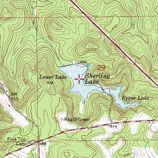 Topographic Map of Sherling Lake, AL