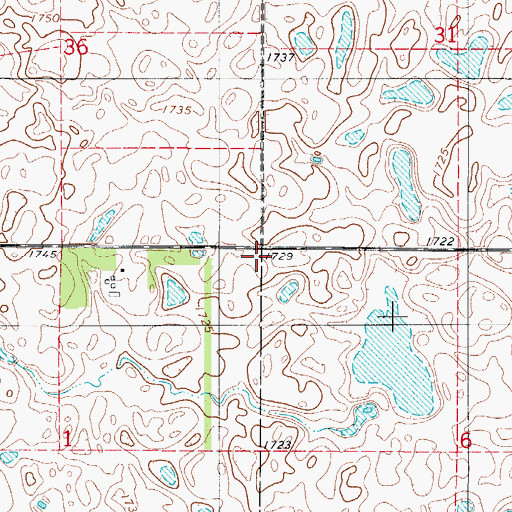 Topographic Map of Edmunds County, SD