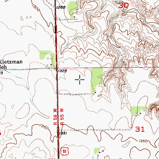 Topographic Map of Yankton County, SD