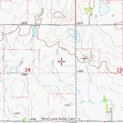 Topographic Map of Charles Mix County, SD