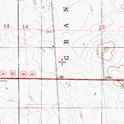 Topographic Map of Douglas County, SD