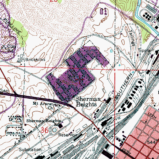Topographic Map of Sherman Heights, AL