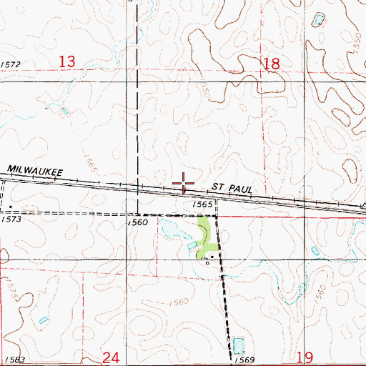 Topographic Map of Aurora County, SD