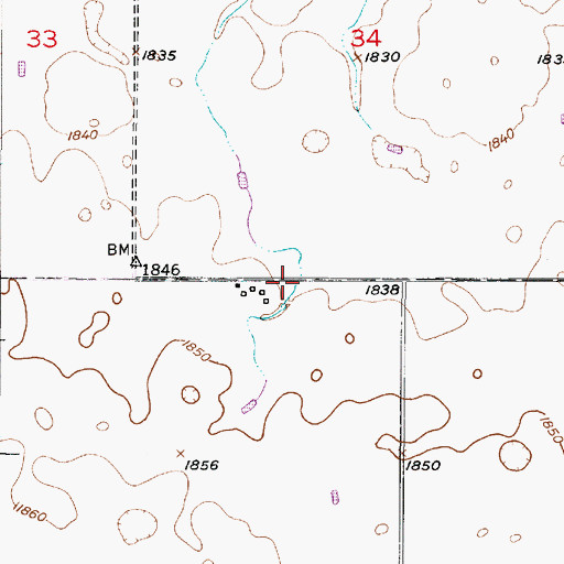 Topographic Map of Hyde County, SD