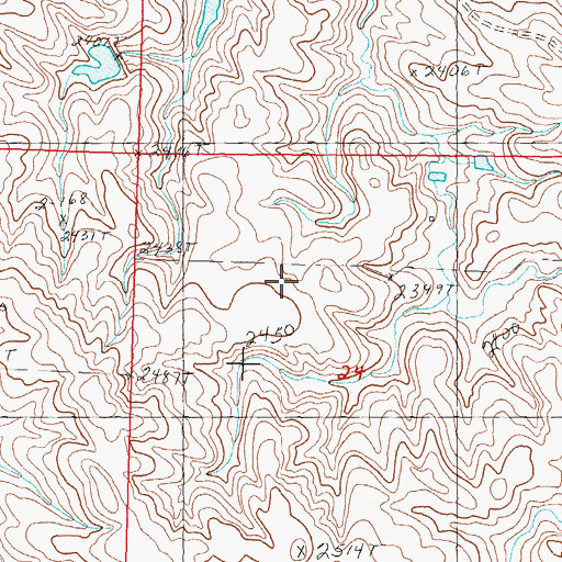 Topographic Map of Haakon County, SD